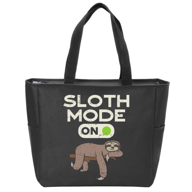 Sloth Mode On Funny Lazy Sleep Animal Lover Women Gift Zip Tote Bag