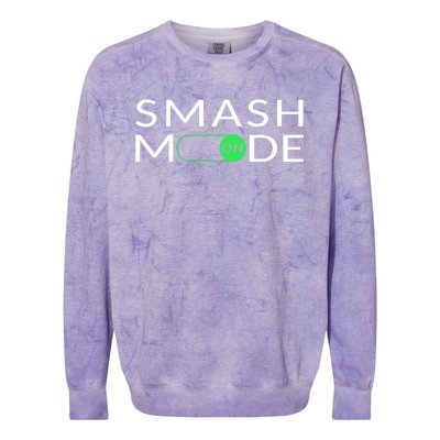 Smash Mode On Funny Pickleball Pun For Pickleball Players Colorblast Crewneck Sweatshirt