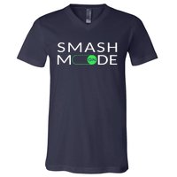 Smash Mode On Funny Pickleball Pun For Pickleball Players V-Neck T-Shirt