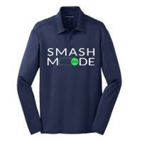 Smash Mode On Funny Pickleball Pun For Pickleball Players Silk Touch Performance Long Sleeve Polo