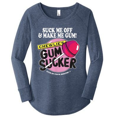 Suck Me Off And Make Me Gum Chewlie’s Gum Sucker Women's Perfect Tri Tunic Long Sleeve Shirt