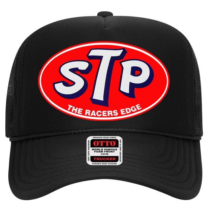 Stp Motor Oil Metal Sign Racing Bikes Cars High Crown Mesh Back Trucker Hat