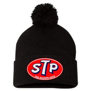 Stp Motor Oil Metal Sign Racing Bikes Cars Pom Pom 12in Knit Beanie