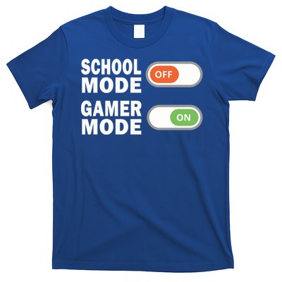 School Mode Off Gamer Mode On Funny Gamer Gift T-Shirt