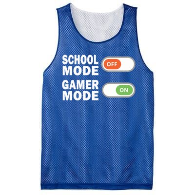 School Mode Off Gamer Mode On Funny Gamer Gift Mesh Reversible Basketball Jersey Tank