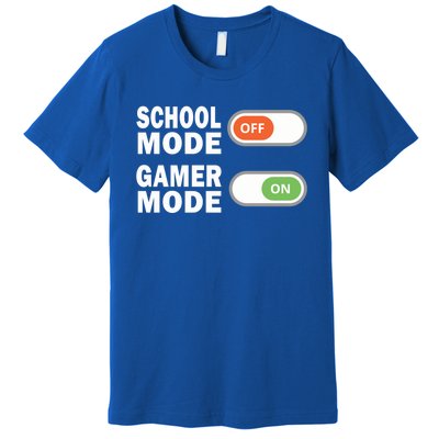 School Mode Off Gamer Mode On Funny Gamer Gift Premium T-Shirt