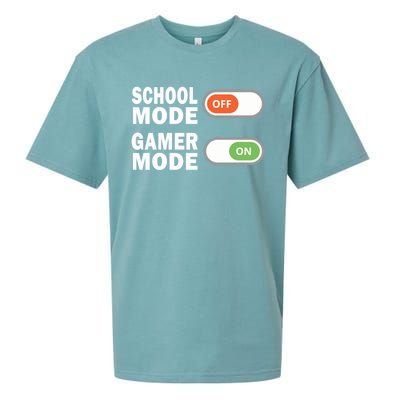 School Mode Off Gamer Mode On Funny Gamer Gift Sueded Cloud Jersey T-Shirt