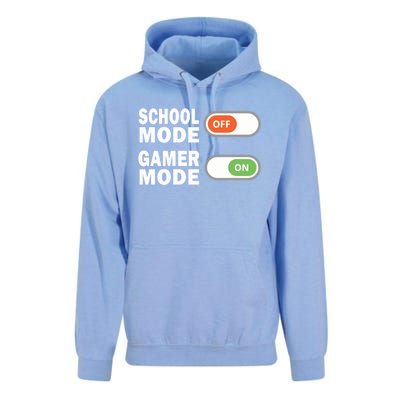 School Mode Off Gamer Mode On Funny Gamer Gift Unisex Surf Hoodie