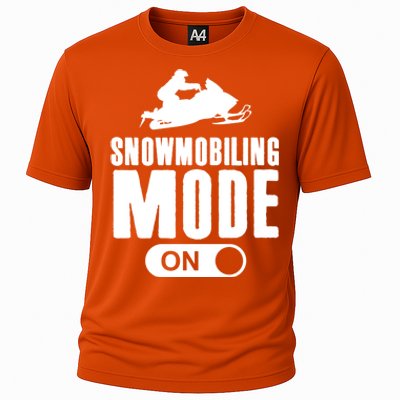 Snowmobiling Mode On Kids Snowmobile Gift Snow Machine Rider Gift Cooling Performance Crew T-Shirt