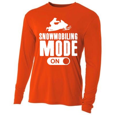 Snowmobiling Mode On Kids Snowmobile Gift Snow Machine Rider Gift Cooling Performance Long Sleeve Crew