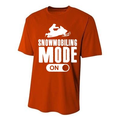 Snowmobiling Mode On Kids Snowmobile Gift Snow Machine Rider Gift Performance Sprint T-Shirt