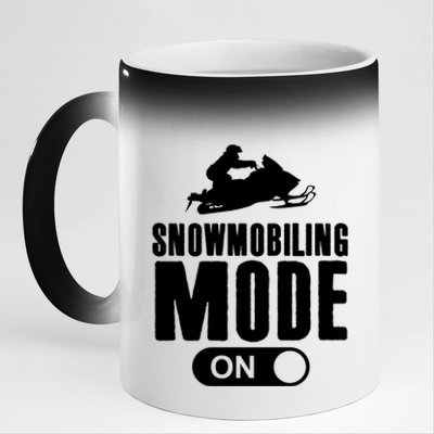 Snowmobiling Mode On Kids Snowmobile Gift Snow Machine Rider Gift 11oz Black Color Changing Mug