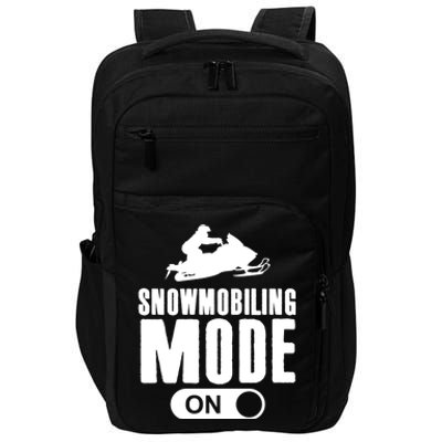 Snowmobiling Mode On Kids Snowmobile Gift Snow Machine Rider Gift Impact Tech Backpack