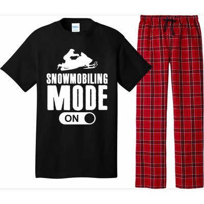 Snowmobiling Mode On Kids Snowmobile Gift Snow Machine Rider Gift Pajama Set