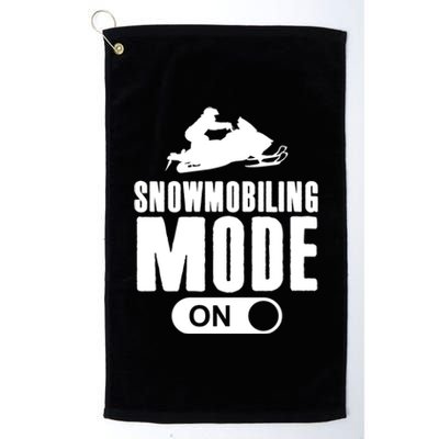 Snowmobiling Mode On Kids Snowmobile Gift Snow Machine Rider Gift Platinum Collection Golf Towel