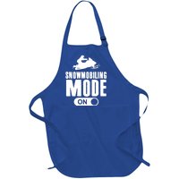 Snowmobiling Mode On Kids Snowmobile Gift Snow Machine Rider Gift Full-Length Apron With Pockets