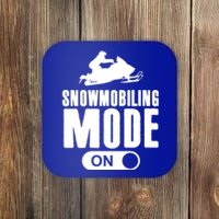 Snowmobiling Mode On Kids Snowmobile Gift Snow Machine Rider Gift Coaster