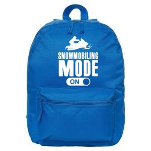 Snowmobiling Mode On Kids Snowmobile Gift Snow Machine Rider Gift 16 in Basic Backpack