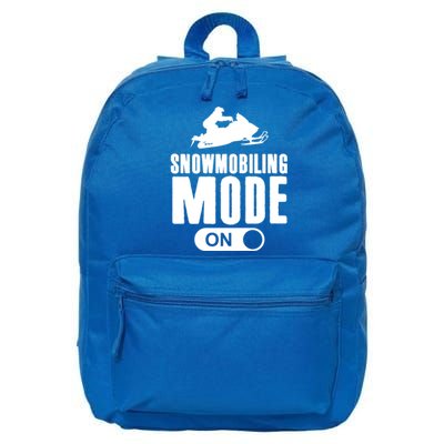 Snowmobiling Mode On Kids Snowmobile Gift Snow Machine Rider Gift 16 in Basic Backpack