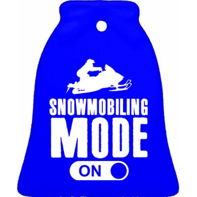 Snowmobiling Mode On Kids Snowmobile Gift Snow Machine Rider Gift Ceramic Bell Ornament