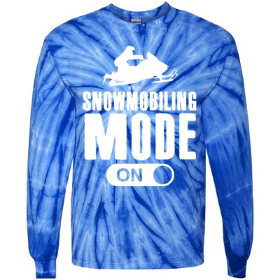 Snowmobiling Mode On Kids Snowmobile Gift Snow Machine Rider Gift Tie-Dye Long Sleeve Shirt