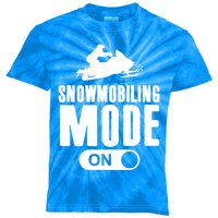 Snowmobiling Mode On Kids Snowmobile Gift Snow Machine Rider Gift Kids Tie-Dye T-Shirt