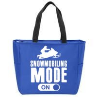 Snowmobiling Mode On Kids Snowmobile Gift Snow Machine Rider Gift Zip Tote Bag