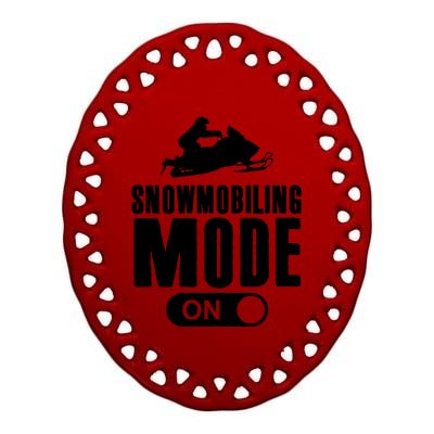 Snowmobiling Mode On Kids Snowmobile Gift Snow Machine Rider Gift Ceramic Oval Ornament