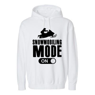 Snowmobiling Mode On Kids Snowmobile Gift Snow Machine Rider Gift Garment-Dyed Fleece Hoodie