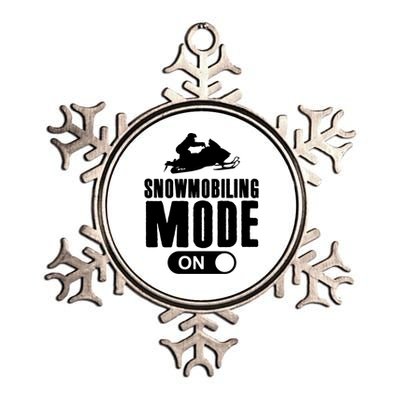 Snowmobiling Mode On Kids Snowmobile Gift Snow Machine Rider Gift Metallic Star Ornament