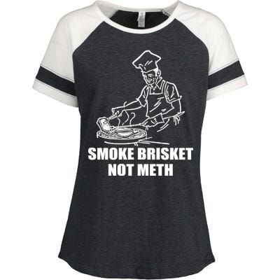 Smoke Brisket Not Meth Enza Ladies Jersey Colorblock Tee