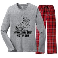 Smoke Brisket Not Meth Women's Long Sleeve Flannel Pajama Set 