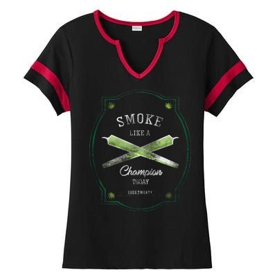 Smoke Like A Champion Ladies Halftime Notch Neck Tee