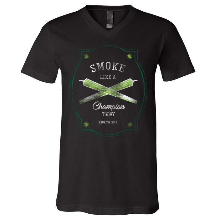 Smoke Like A Champion V-Neck T-Shirt