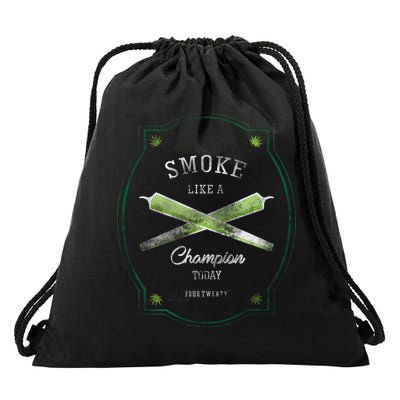 Smoke Like A Champion Drawstring Bag