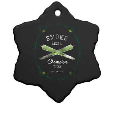 Smoke Like A Champion Ceramic Star Ornament