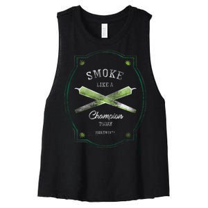 Smoke Like A Champion Women's Racerback Cropped Tank