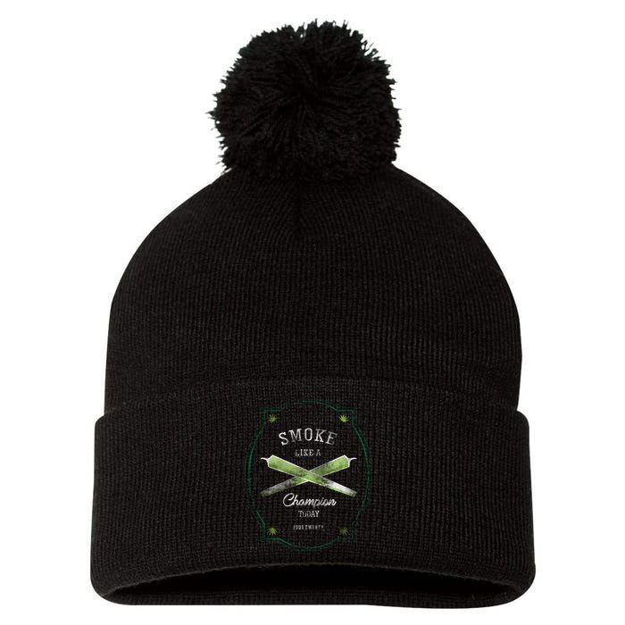 Smoke Like A Champion Pom Pom 12in Knit Beanie