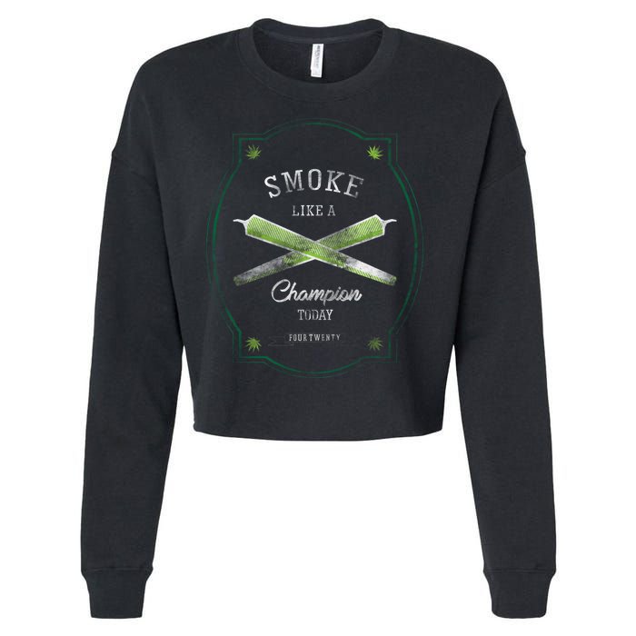 Smoke Like A Champion Cropped Pullover Crew