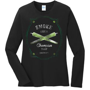 Smoke Like A Champion Ladies Long Sleeve Shirt