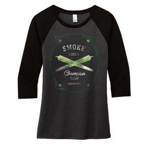 Smoke Like A Champion Women's Tri-Blend 3/4-Sleeve Raglan Shirt