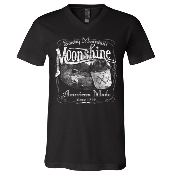 Smokey Mountain Moonshine V-Neck T-Shirt