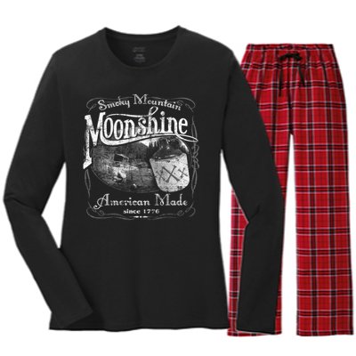 Smokey Mountain Moonshine Women's Long Sleeve Flannel Pajama Set 