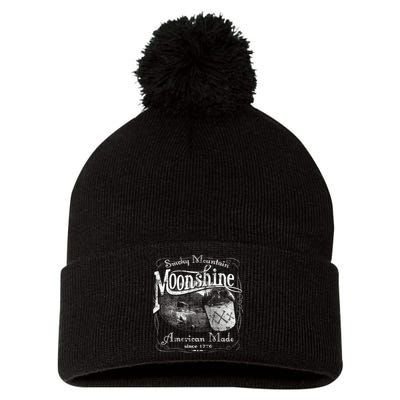 Smokey Mountain Moonshine Pom Pom 12in Knit Beanie