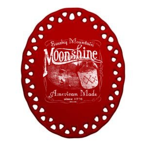 Smokey Mountain Moonshine Ceramic Oval Ornament