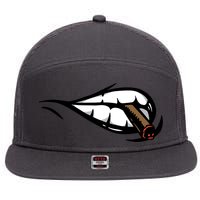 Smoking 7 Panel Mesh Trucker Snapback Hat