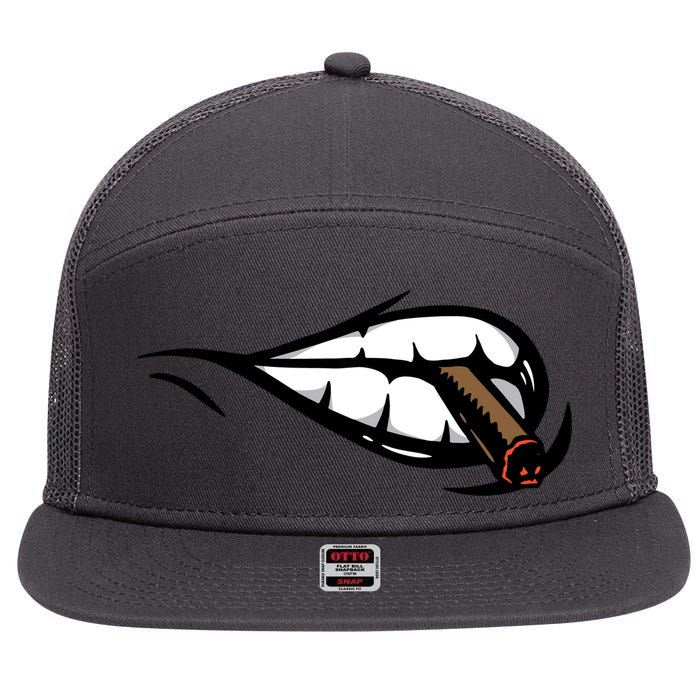 Smoking 7 Panel Mesh Trucker Snapback Hat