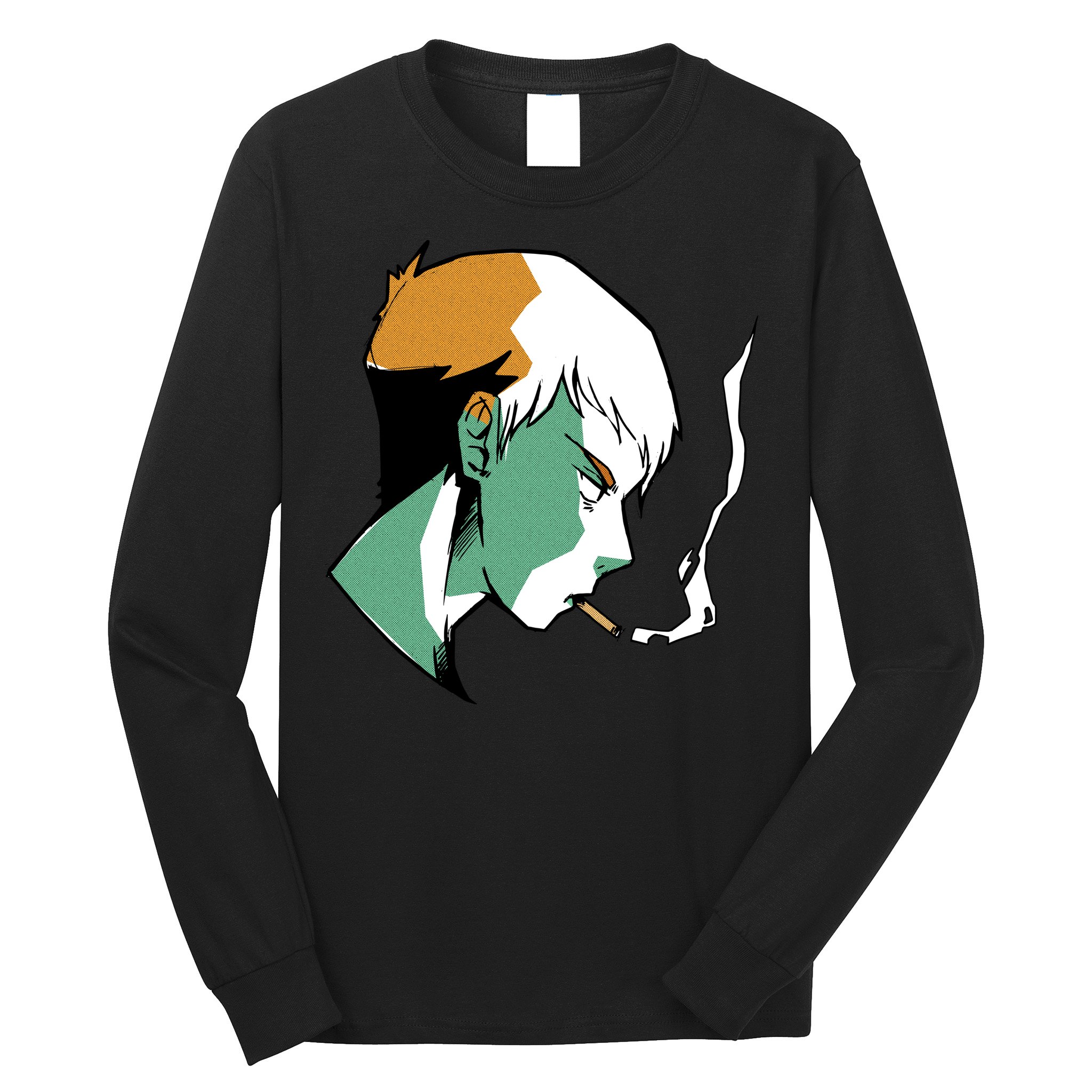 Smoking Anime Boy Long Sleeve Shirt