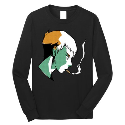 Smoking Anime Boy Long Sleeve Shirt