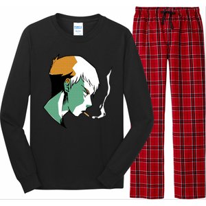 Smoking Anime Boy Long Sleeve Pajama Set